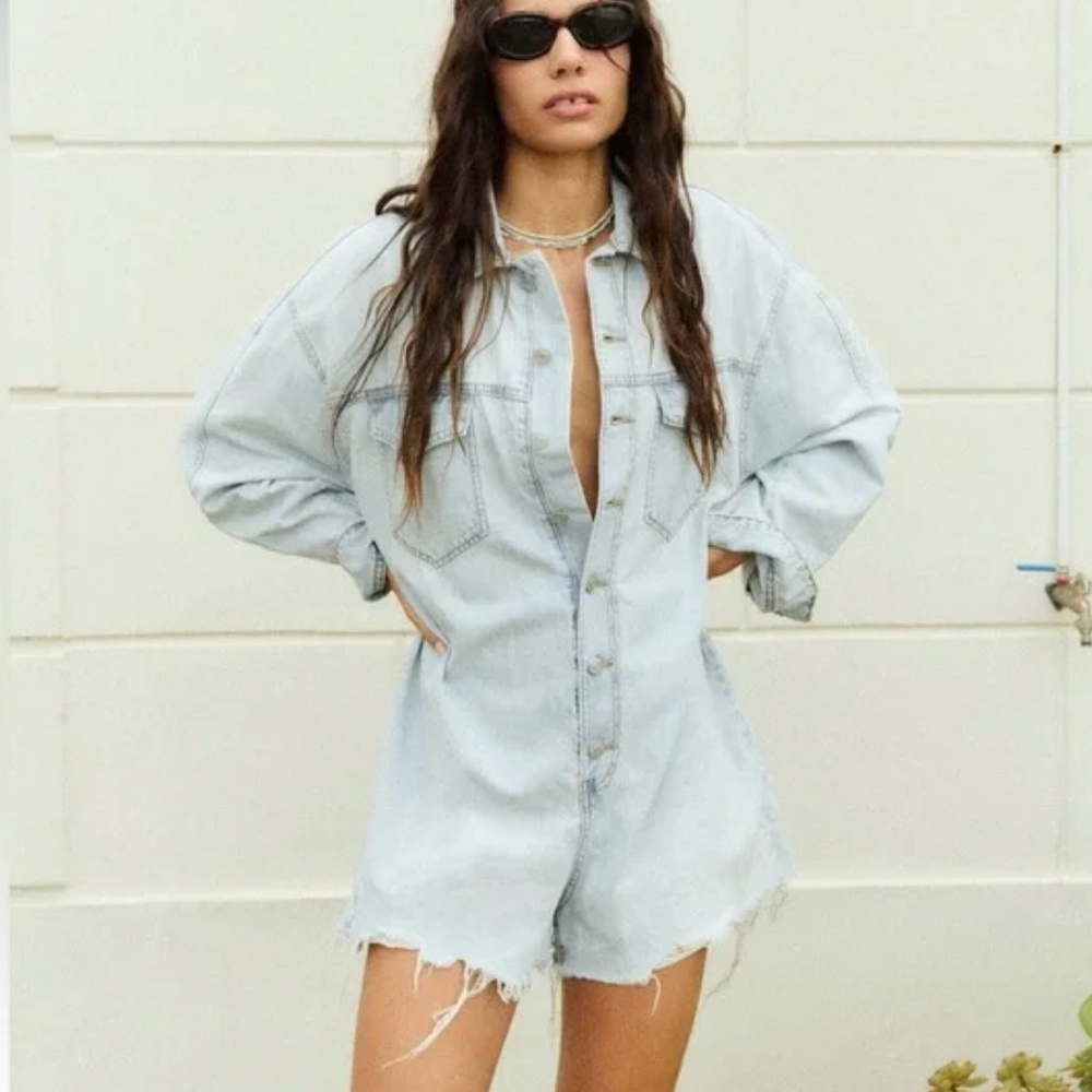 Zara TRF Denim Romper